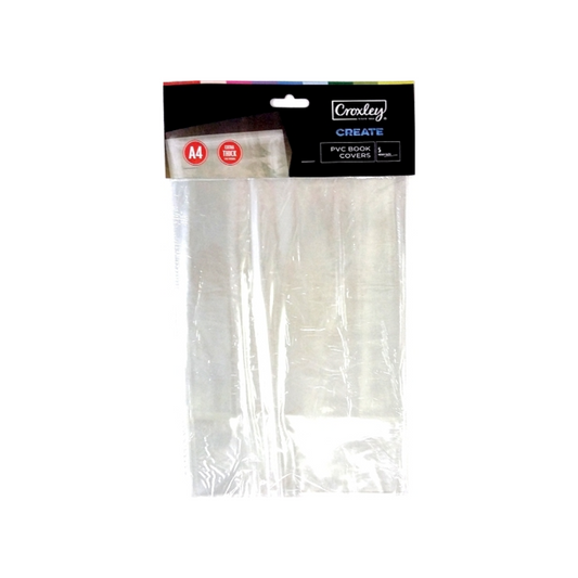 CROXLEY A4 PVC 140MIC Book Covers Pack of 5