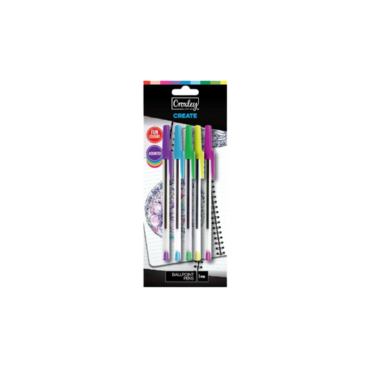 CROXLEY Create Ballpoint Pen  5 Pack Assorted
